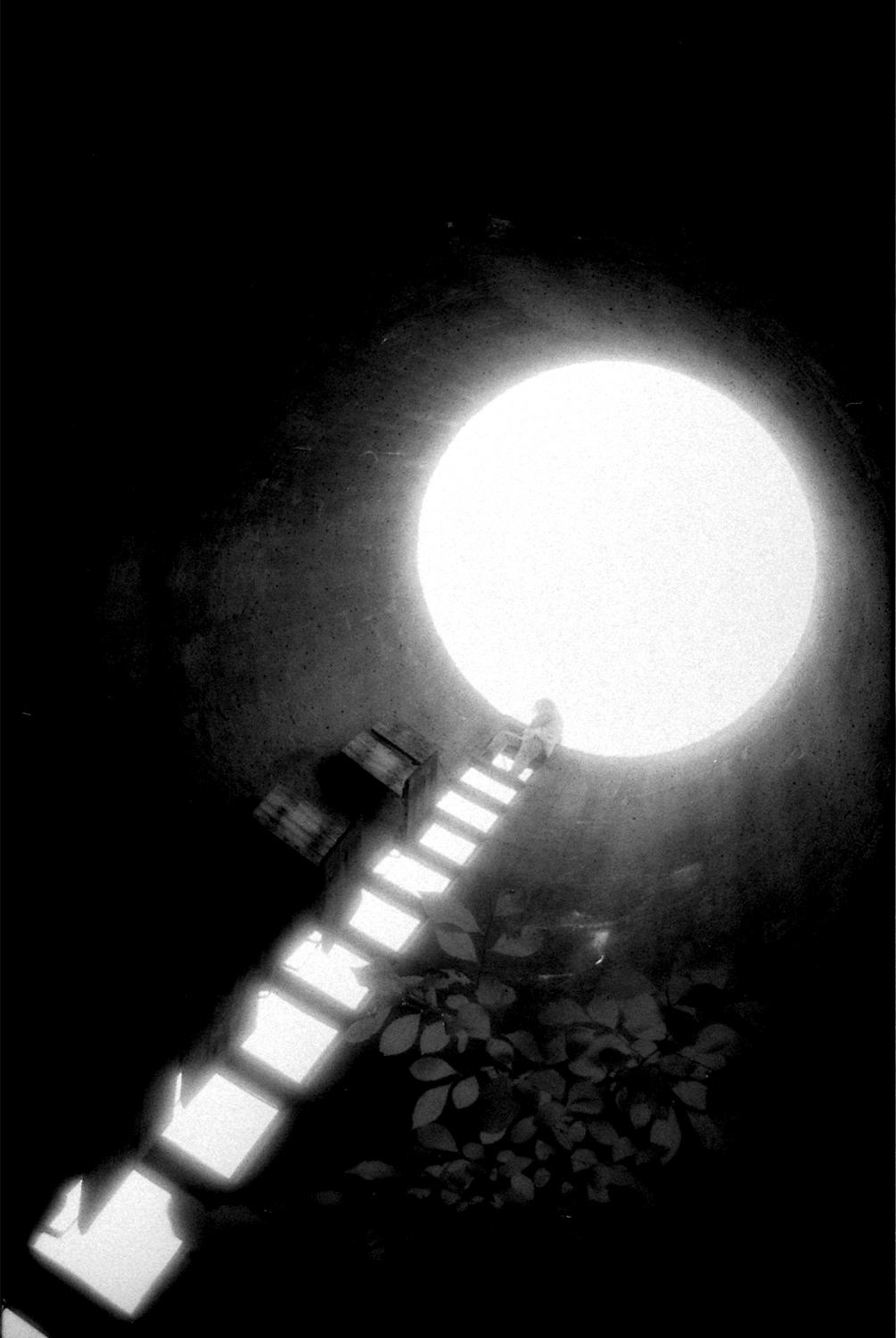 Two Views from Inside and Above a Grain Silo, 2005